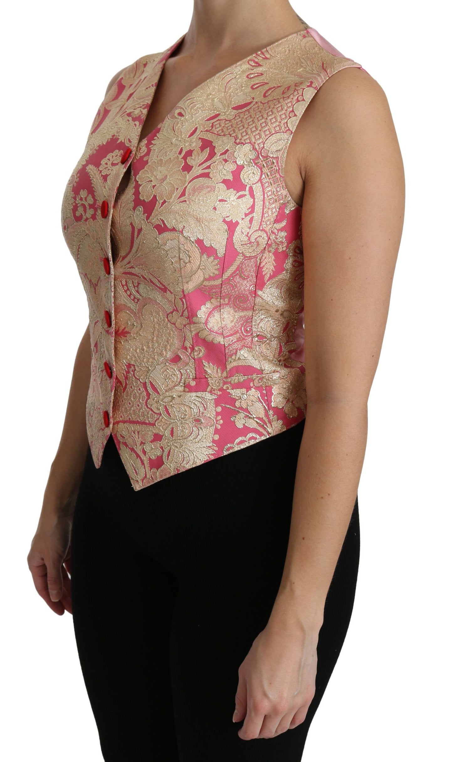 Dolce & Gabbana Elegant Silk Blend V-Neck Vest Top