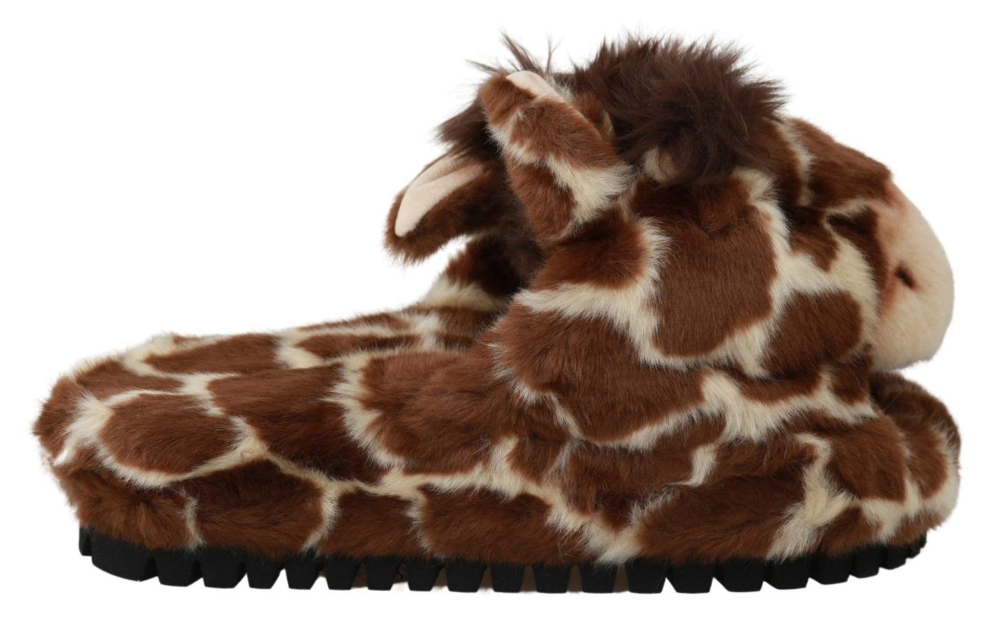 Dolce & Gabbana Elegant Giraffe Pattern Slides for Sophisticated Comfort