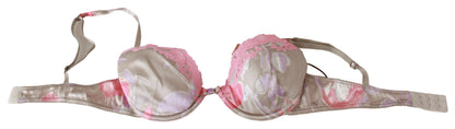 Ermanno Scervino Chic Pink Lace Silk Blend Push Up Bra