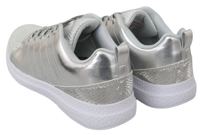 Philipp Plein Sleek Silver Sneakers for Trendsetters