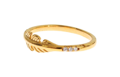 Nialaya Elegant Gold Plated Sterling Silver CZ Ring