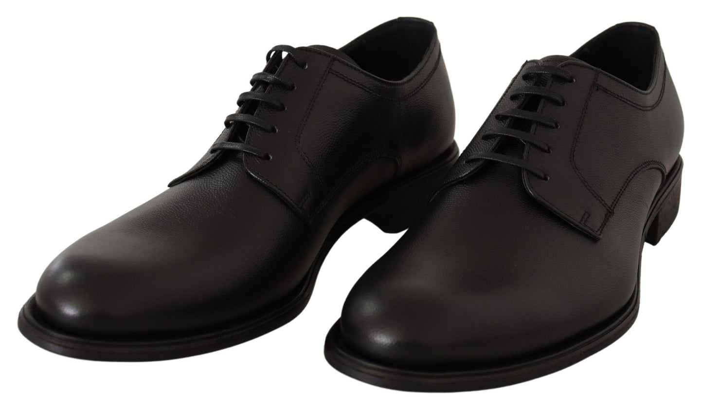 Dolce & Gabbana Elegant Black Leather Derby Shoes