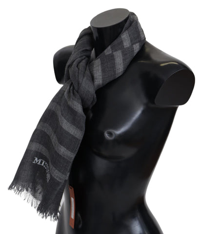 Missoni Elegant Unisex Wool Scarf with Logo Embroidery