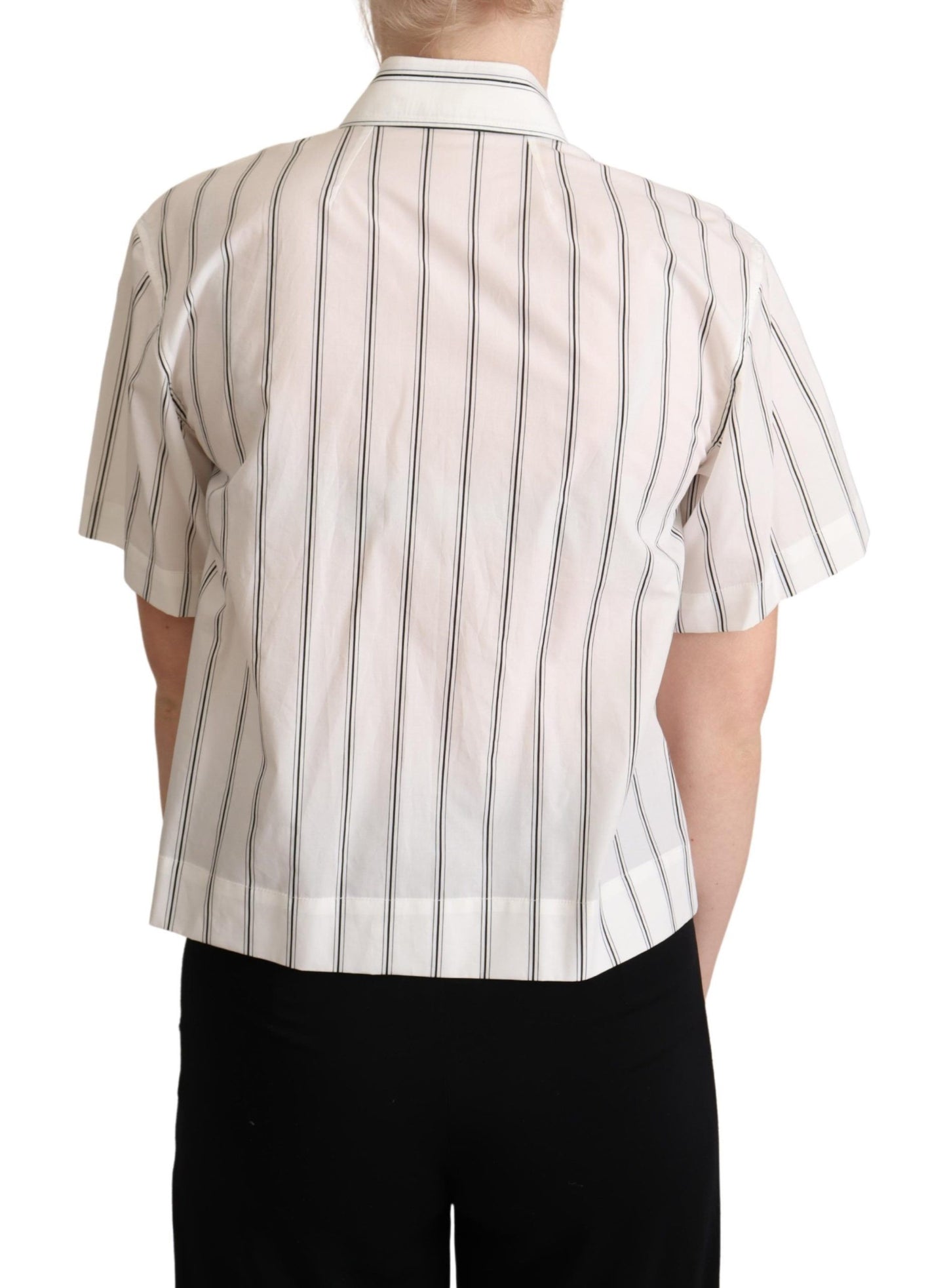 Dolce & Gabbana Elegant Striped Cotton Polo Top