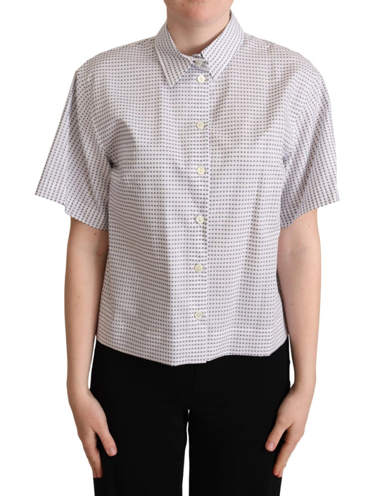 Dolce & Gabbana Elegant Polka Dots Collared Polo Top