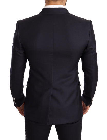 Dolce & Gabbana Elegant Navy Cashmere Silk Blend Blazer