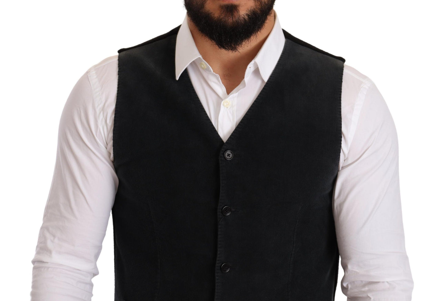 Dolce & Gabbana Elegant Black Cotton Formal Dress Vest