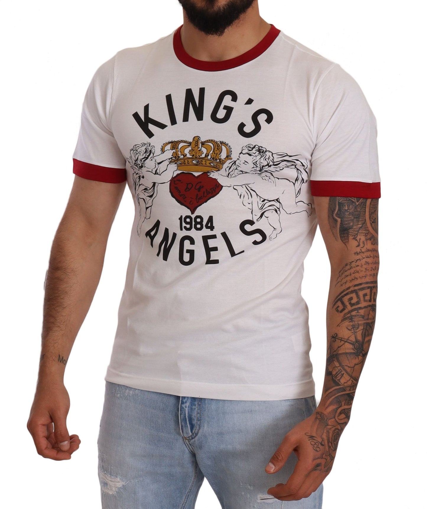 Dolce & Gabbana Exquisite Angelic Motif Cotton T-Shirt