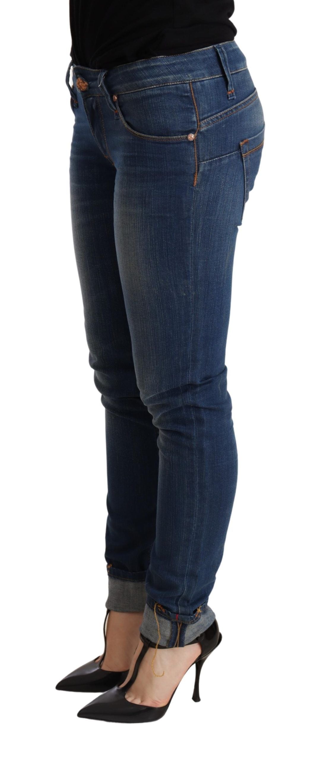 Acht Chic Blue Washed Push-Up Skinny Jeans