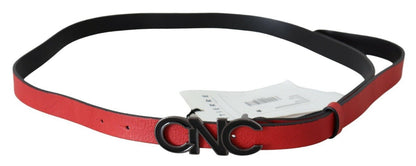 Costume National Elegant Red Leather Waist Belt