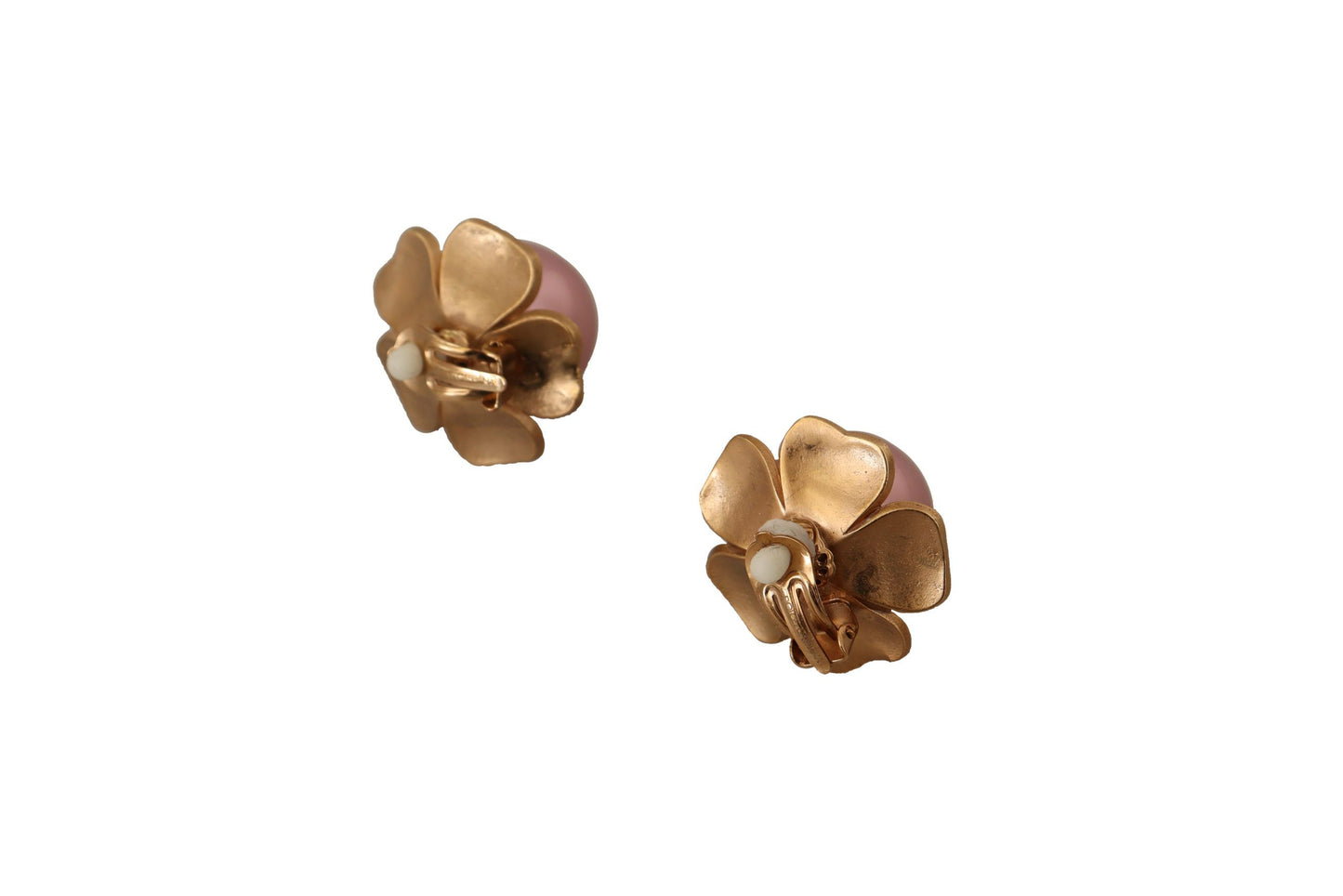 Dolce & Gabbana Elegant Floral Crystal Pearl Clip-On Earrings