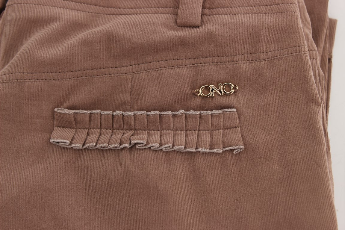 Costume National Chic Brown Cropped Corduroy Pants