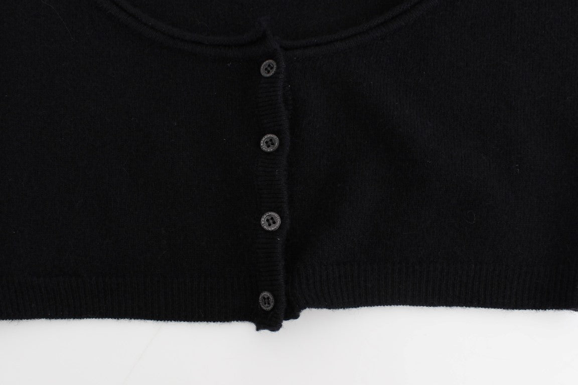 Ermanno Scervino Chic Cropped Black Wool-Cashmere Sweater