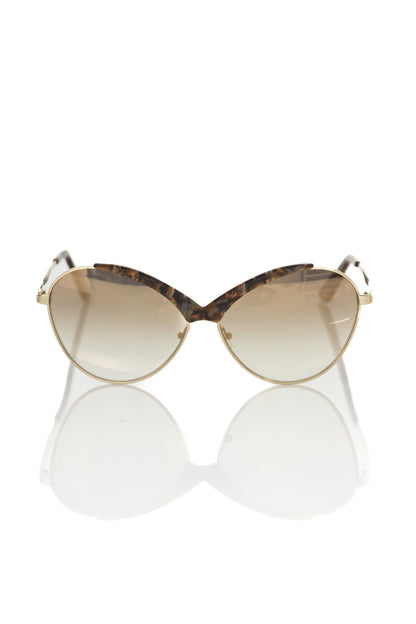 Frankie Morello Beige Metallic Women Sunglass