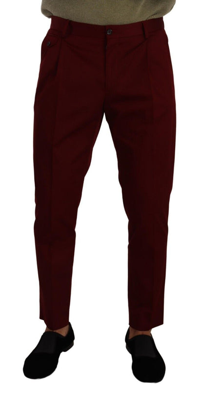 Dolce & Gabbana Elegant Dark Red Dress Chinos for Men