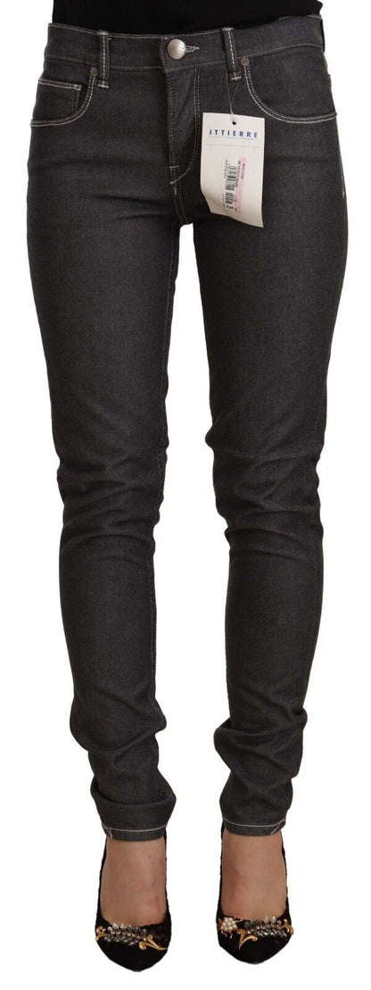 Acht Chic Mid Waist Skinny Black Jeans