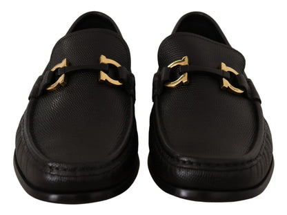 Salvatore Ferragamo Elegant Black Calf Leather Loafers