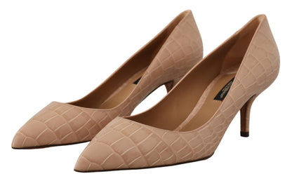 Dolce & Gabbana Elegant Beige Leather Pumps