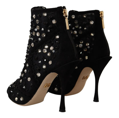 Dolce & Gabbana Embellished Crystal Short Boots