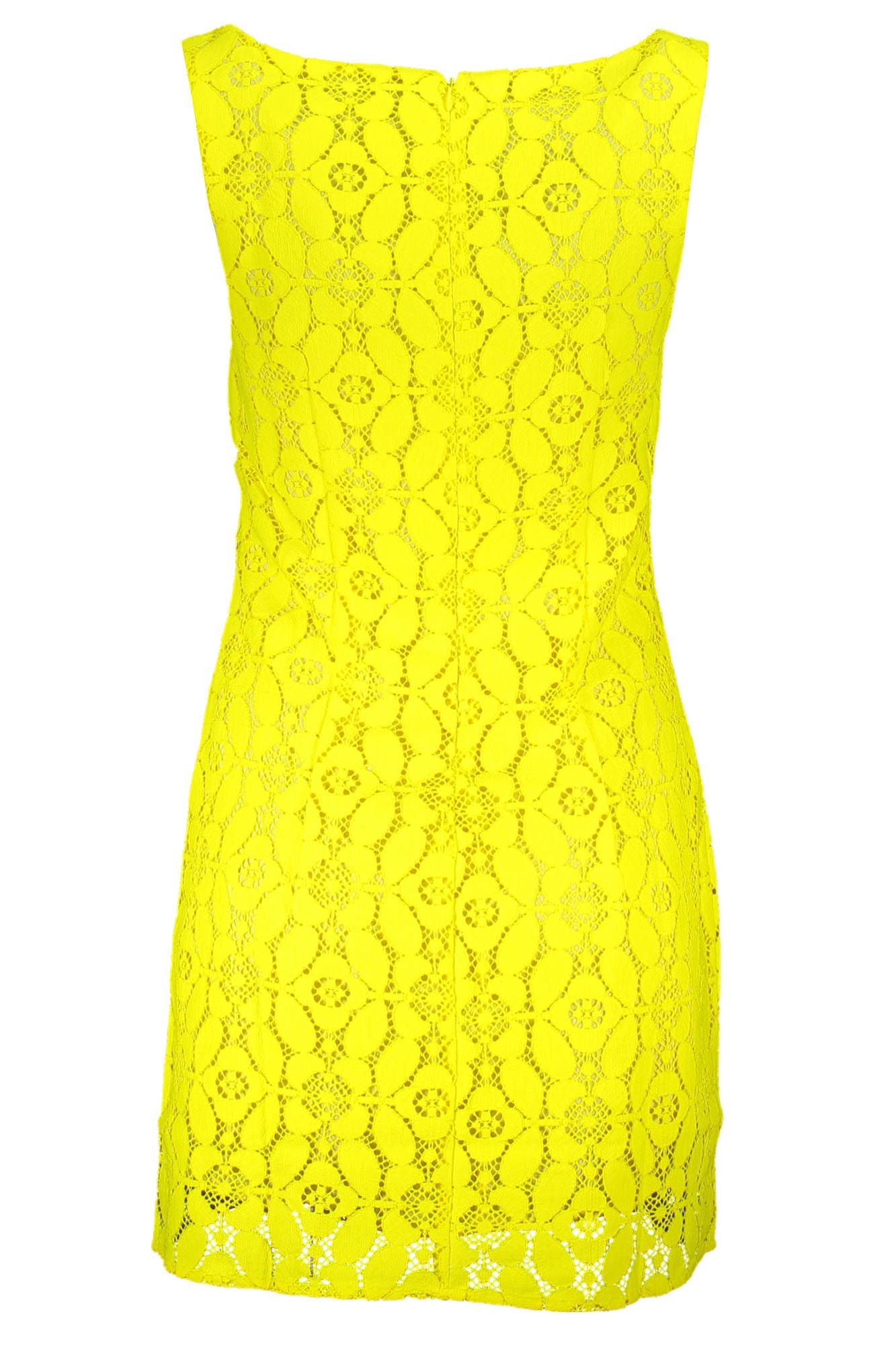 Desigual Yellow Polyester Women Sleeveless Dress