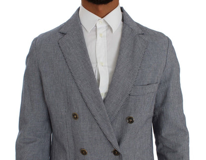 Master Coat Elegant Double-Breasted Blue Blazer