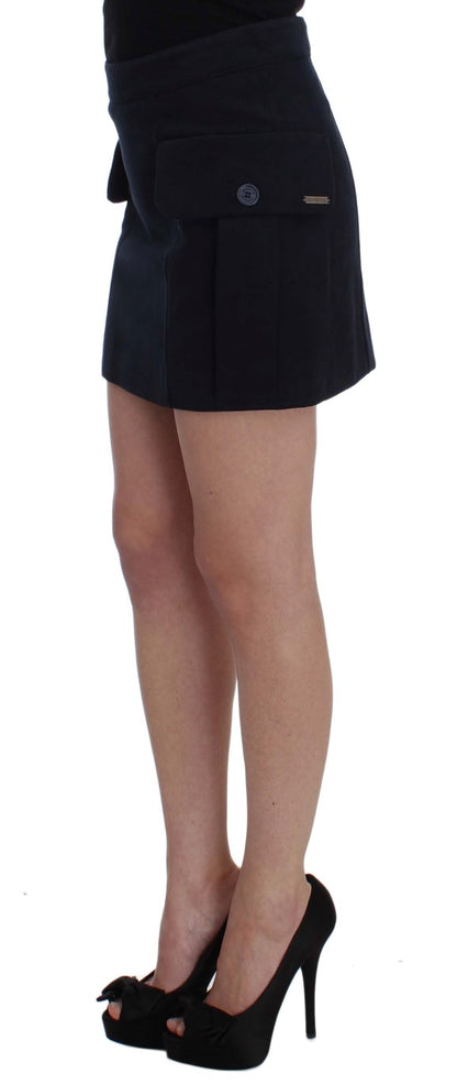 GF Ferre Chic Cotton Mini Skirt in Blue