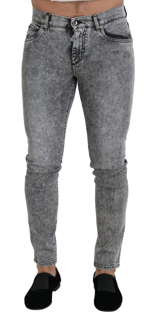 Dolce & Gabbana Chic Slim Fit Gray Denim