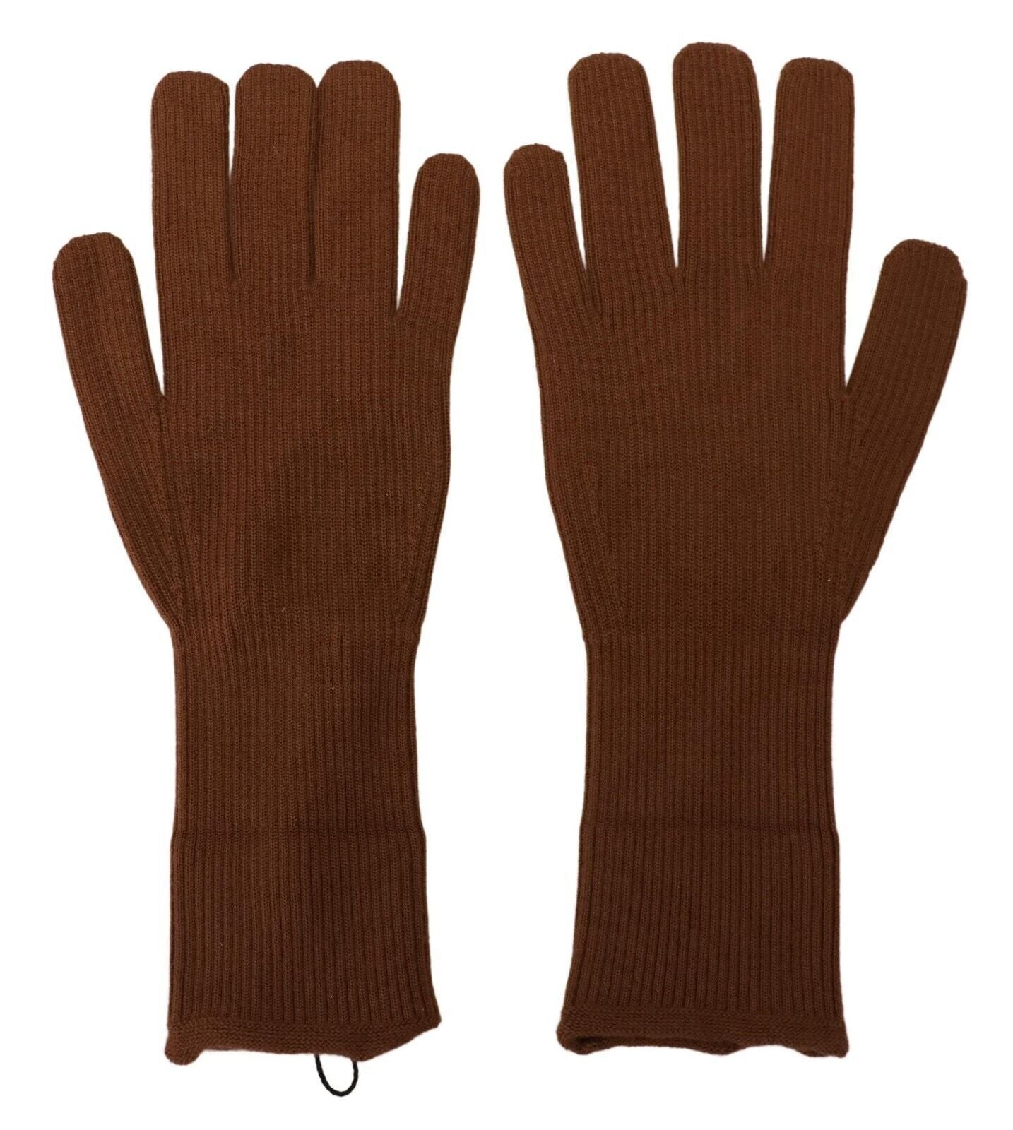 Dolce & Gabbana Elegant Brown Cashmere Winter Gloves