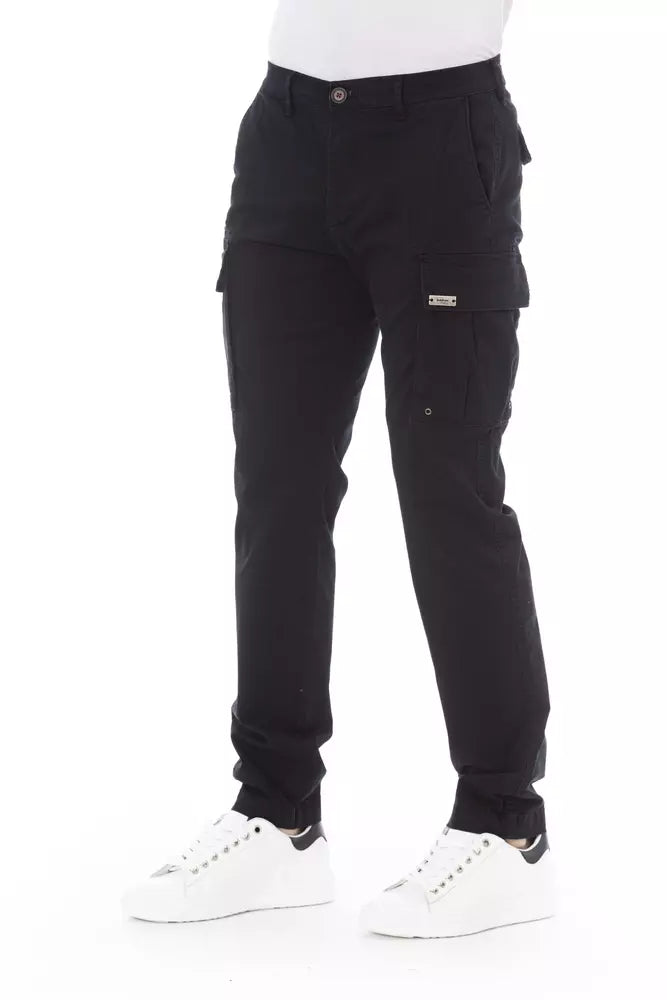 Baldinini Trend Black Cotton Men Cargo Trouser