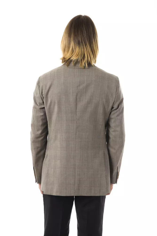 Uominitaliani Gray Wool Men Blazer