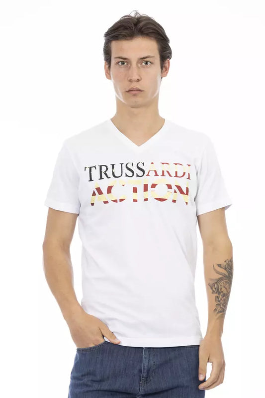 Trussardi Action White Cotton Men T-Shirt