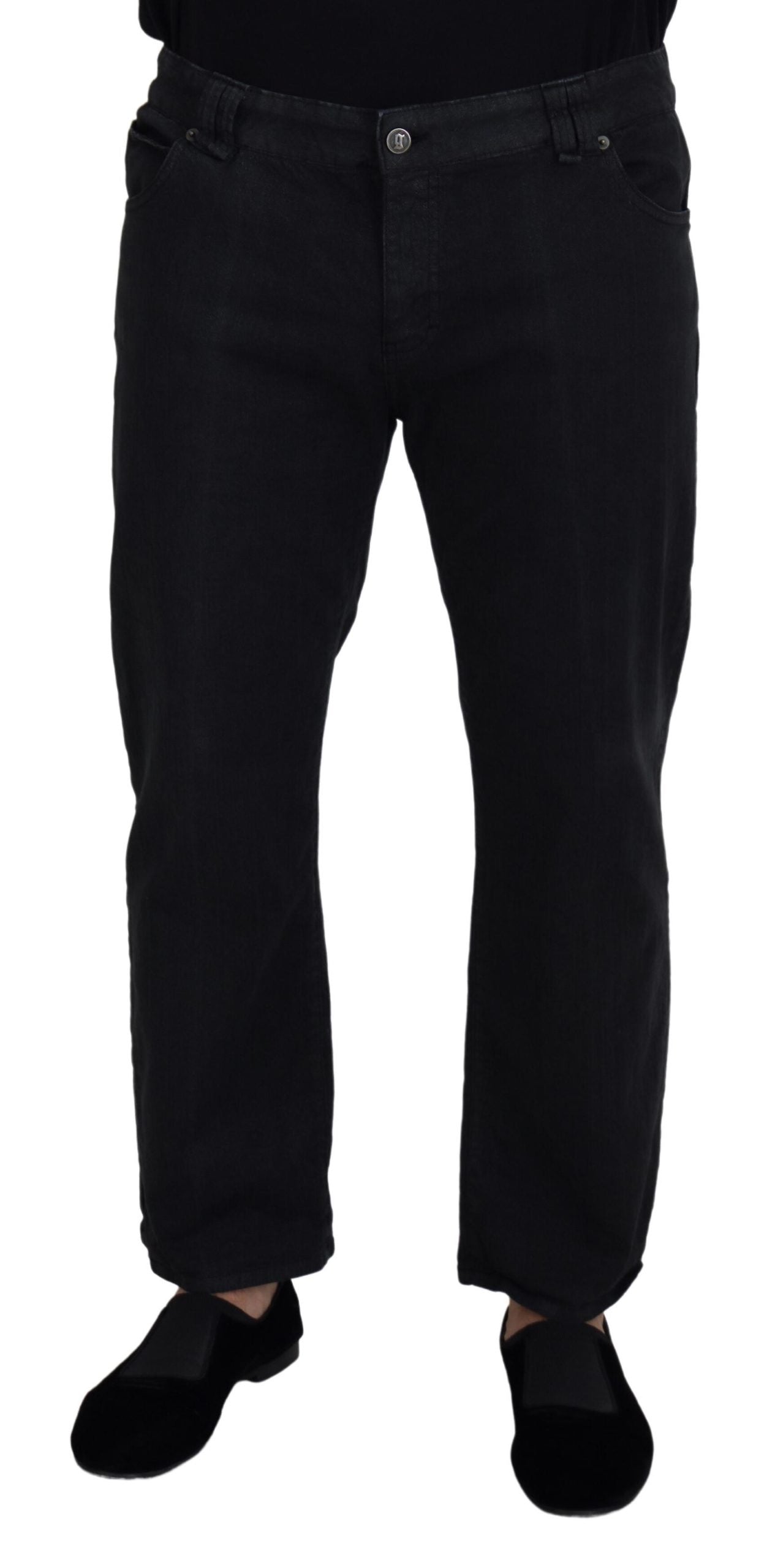 John Galliano Elegant Black Mainline Cotton Jeans