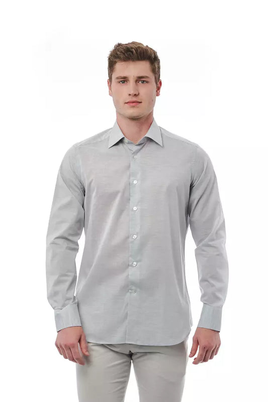 Bagutta Gray Cotton Men Shirt