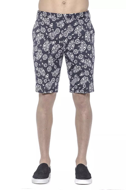 PT Torino Blue Cotton Mens Bermuda Short