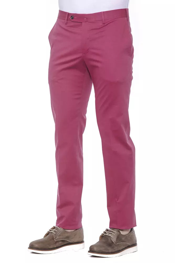 PT Torino Fuchsia Cotton Men Trouser