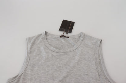 Ermanno Scervino Chic Gray Sleeveless Crewneck Tee