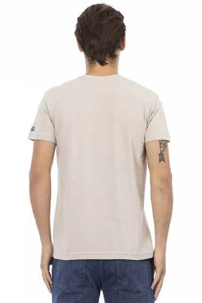 Trussardi Action Beige Cotton Men T-Shirt