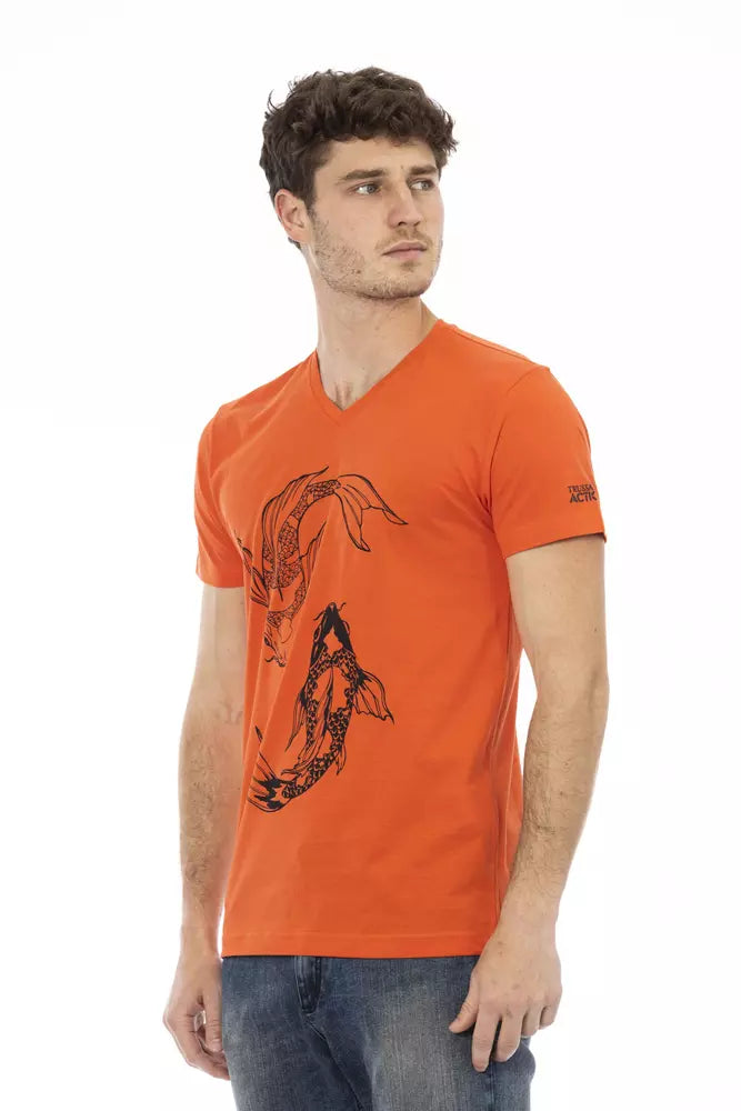 Trussardi Action Red Cotton Men TShirt