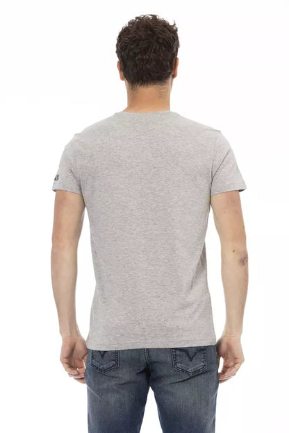 Trussardi Action Gray Cotton Men T-Shirt