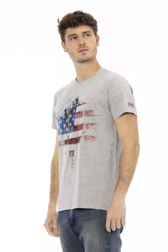 Trussardi Action Gray Cotton Men T-Shirt