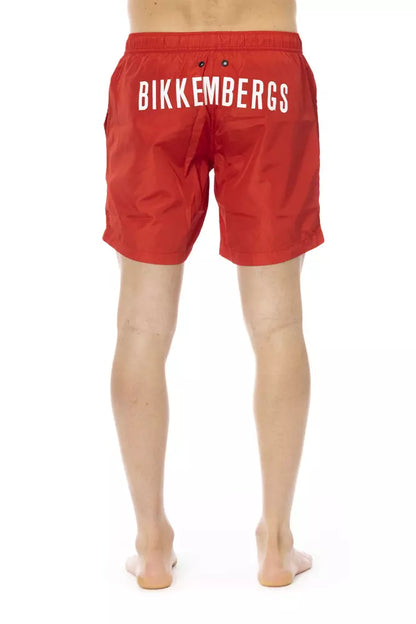 Bikkembergs Red Polyester Men Swim Short