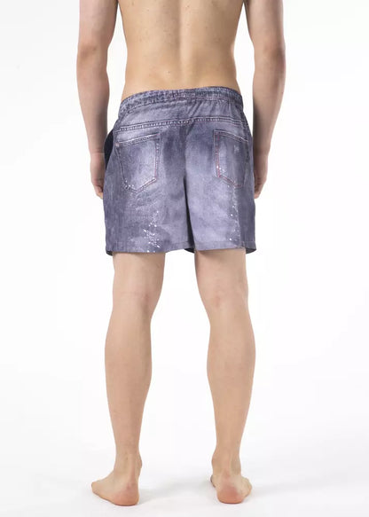 Just Cavalli Blue Polyester Men Swim Short