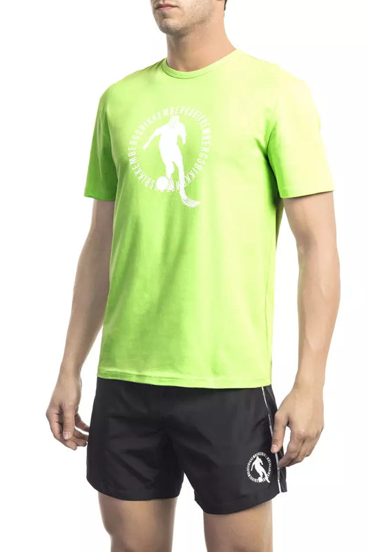 Bikkembergs Green Cotton Men T-Shirt