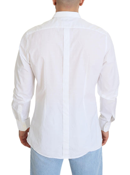 Dolce & Gabbana Elegance Reimagined White Cotton Dress Shirt