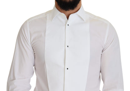 Dolce & Gabbana Elegant White Cotton Poplin Slim Fit Shirt