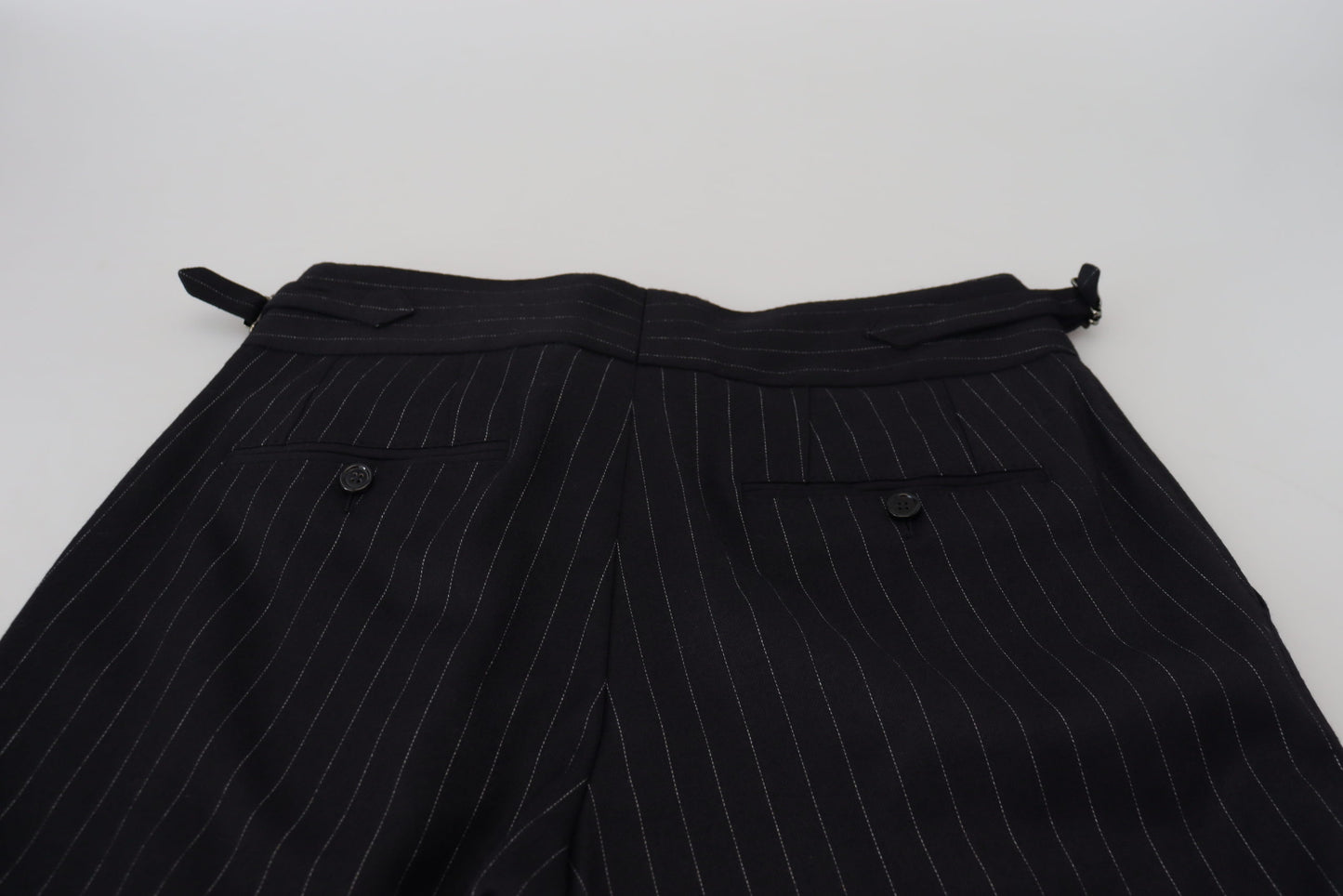 Dolce & Gabbana Elegant Black Striped Wool Blend Trousers