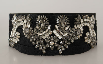 Dolce & Gabbana Elegant Rhinestone-Embellished Silk Belt