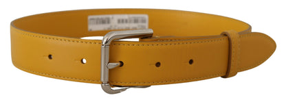 Dolce & Gabbana Elegant Leather Belt in Sunshine Yellow