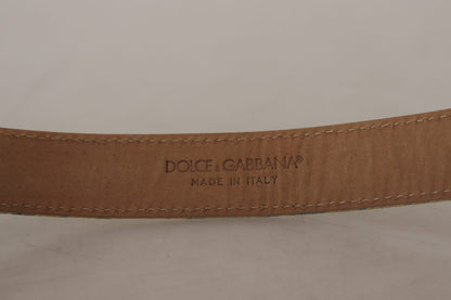 Dolce & Gabbana Elegant Light Blue Leather Belt with Gold Buckle