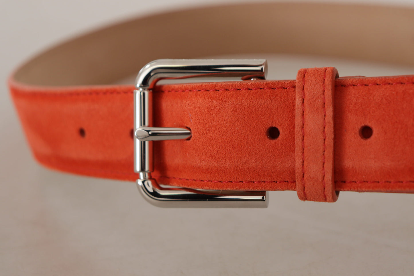 Dolce & Gabbana Elegant Suede Leather Belt in Vibrant Orange